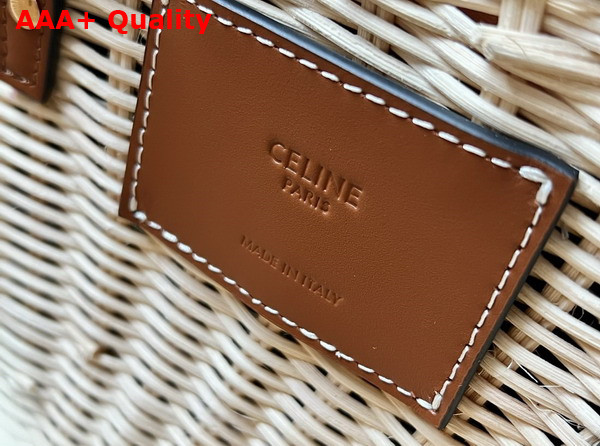 Celine Teen Couffin in Wicker and Natural Calfskin Natural Tan Replica