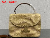 Celine Teen Nino Bag in Raffia and Calfskin Natural and Tan 118112 Replica