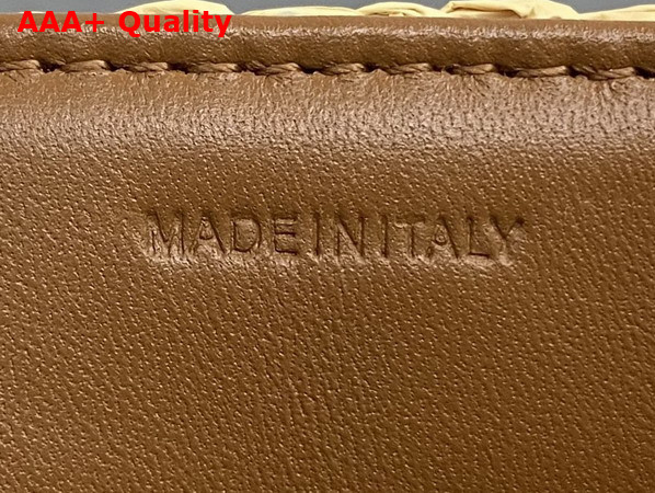 Celine Teen Nino Bag in Raffia and Calfskin Natural and Tan 118112 Replica