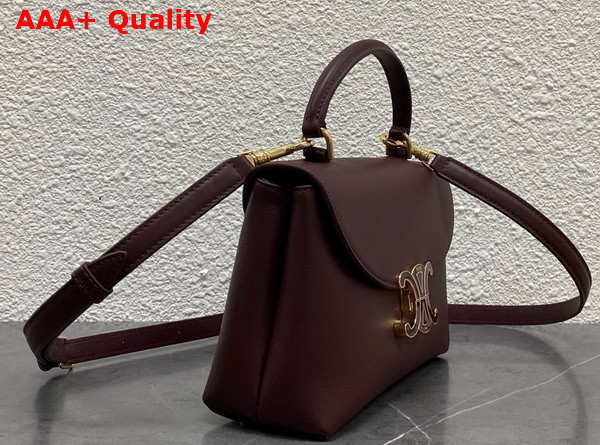 Celine Teen Nino Bag in Smooth Satinated Calfskin with Enamel Closure Syrah Replica