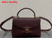 Celine Teen Nino Bag in Smooth Satinated Calfskin with Enamel Closure Syrah Replica