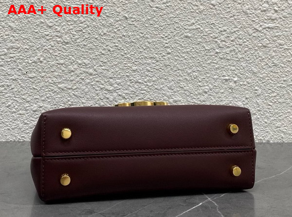 Celine Teen Nino Bag in Smooth Satinated Calfskin with Enamel Closure Syrah Replica