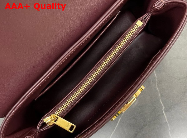 Celine Teen Nino Bag in Smooth Satinated Calfskin with Enamel Closure Syrah Replica