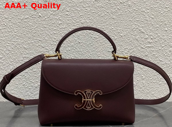 Celine Teen Nino Bag in Smooth Satinated Calfskin with Enamel Closure Syrah Replica
