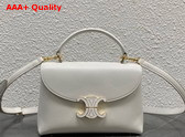 Celine Teen Nino Bag in White Smooth Satinated Calfskin with Enamel Closure Replica