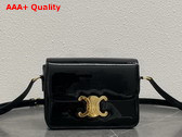 Celine Teen Triomphe Bag in Black Patent Calfskin Replica