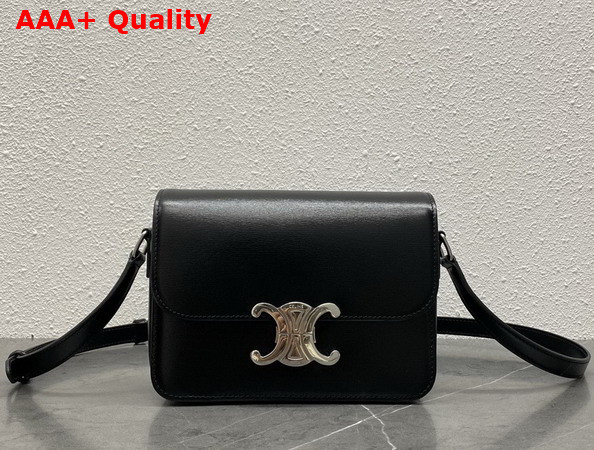 Celine Teen Triomphe Bag in Black Shiny Calfskin Replica