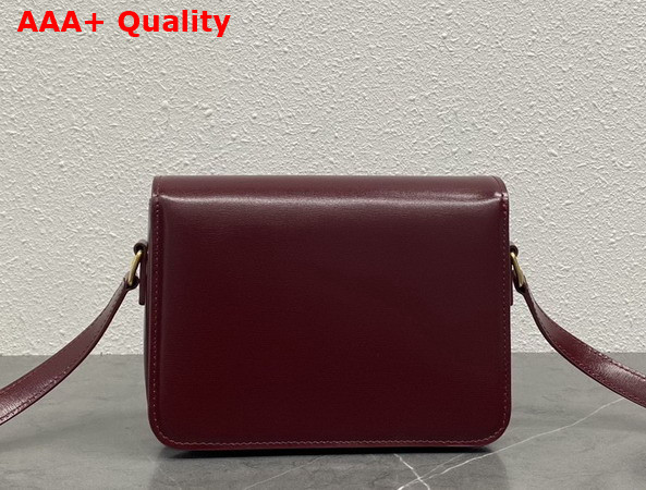Celine Teen Triomphe Bag in Burgundy Shiny Calfskin Replica