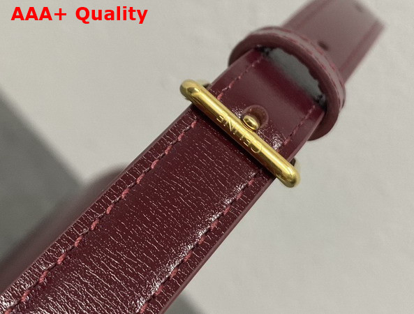 Celine Teen Triomphe Bag in Burgundy Shiny Calfskin Replica