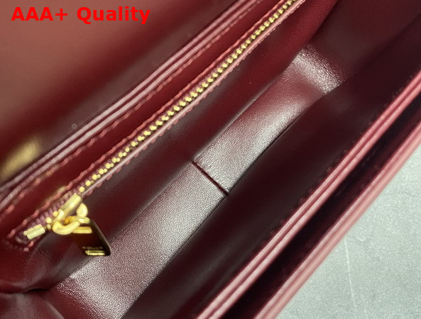 Celine Teen Triomphe Bag in Burgundy Shiny Calfskin Replica