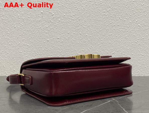 Celine Teen Triomphe Bag in Burgundy Shiny Calfskin Replica