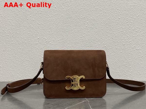 Celine Teen Triomphe Bag in Chestnut Grained Nubuck Calfskin 188423 Replica
