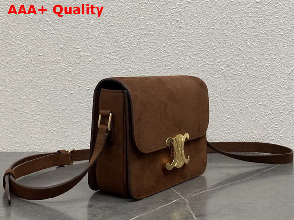 Celine Teen Triomphe Bag in Chestnut Grained Nubuck Calfskin 188423 Replica