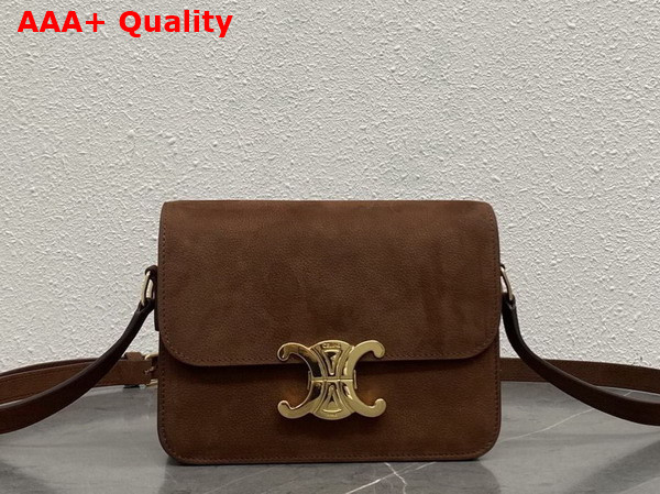 Celine Teen Triomphe Bag in Chestnut Grained Nubuck Calfskin 188423 Replica