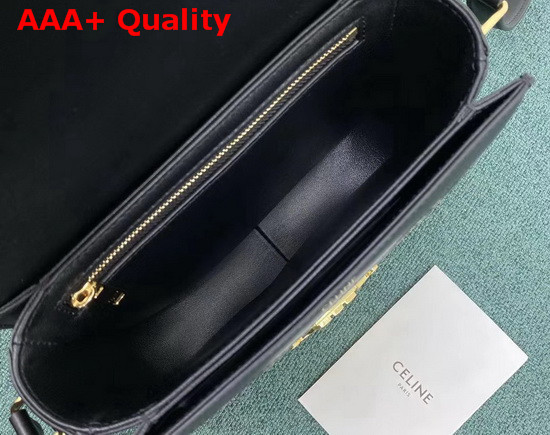 Celine Teen Triomphe Bag in Floral Jacquard and Calfskin Black Replica