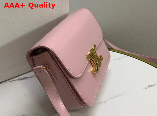 Celine Teen Triomphe Bag in Light Pink Shiny Calfskin Replica