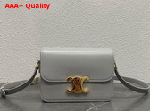 Celine Teen Triomphe Bag in Pearl Grey Shiny Calfskin Replica