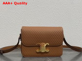 Celine Teen Triomphe Bag in Tan Natural Calfskin with Triomphe Embossed Replica