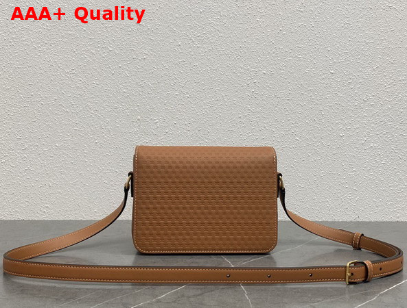 Celine Teen Triomphe Bag in Tan Natural Calfskin with Triomphe Embossed Replica