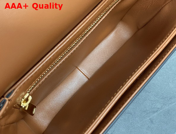 Celine Teen Triomphe Bag in Tan Natural Calfskin with Triomphe Embossed Replica