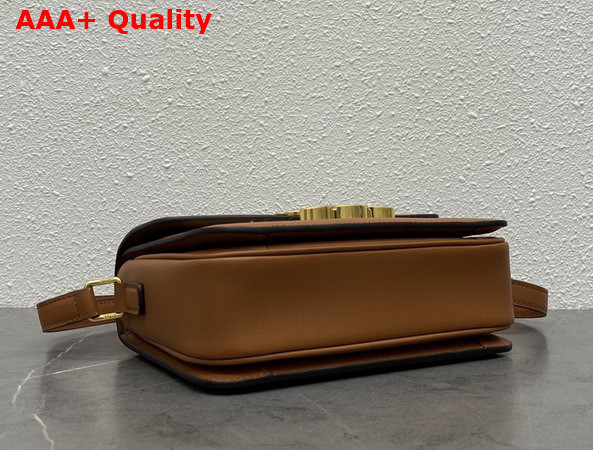 Celine Teen Triomphe Bag in Textile and Calfskin Natural and Tan Replica