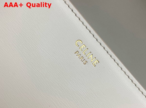 Celine Teen Triomphe Bag in White Shiny Calfskin Replica