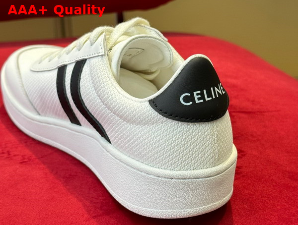Celine Tennis Sneakers in Mesh and Calfskin Optic White Black Replica