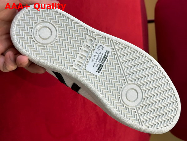 Celine Tennis Sneakers in Mesh and Calfskin Optic White Black Replica