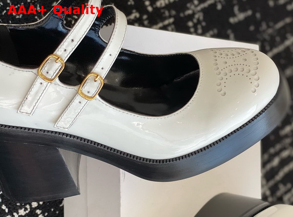 Celine Tess Babies in White Patent Calfskin Replica