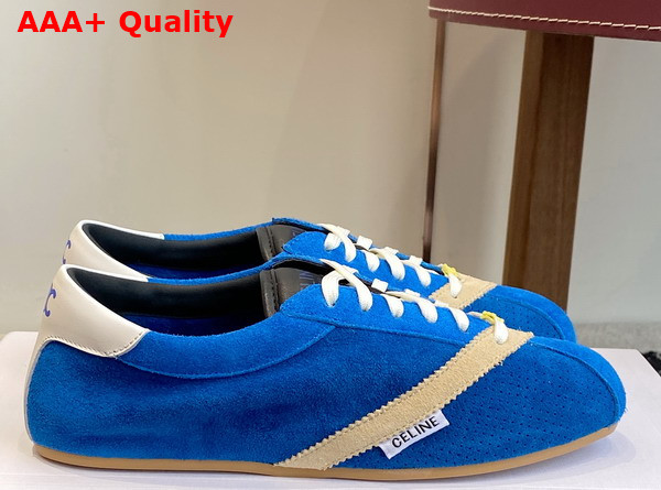 Celine The Flat Sneaker in Suede Calfskin and Lambskin 368395495 Replica
