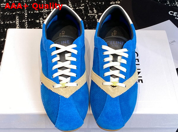 Celine The Flat Sneaker in Suede Calfskin and Lambskin 368395495 Replica