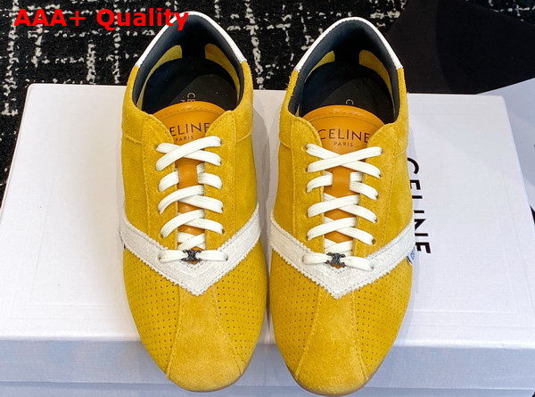 Celine The Flat Sneaker in Suede Calfskin and Lambskin 368395495 Replica