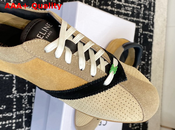 Celine The Flat Sneaker in Suede Calfskin and Lambskin 368395495 Replica