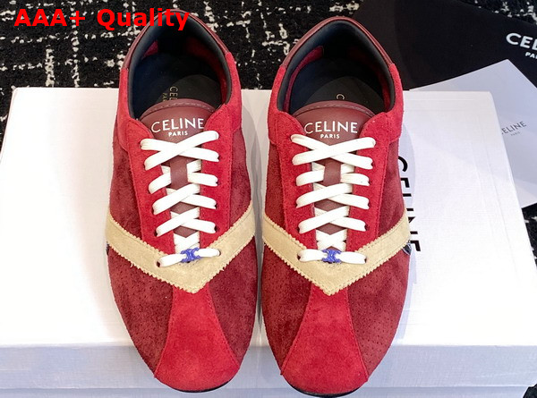 Celine The Flat Sneaker in Suede Calfskin and Lambskin 368395495 Replica