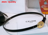 Celine Thin Plate Belt 13mm in Taurillon Leather Black Replica