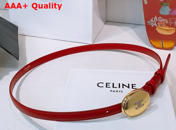 Celine Thin Plate Belt 13mm in Taurillon Leather Black Replica