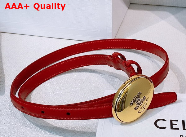 Celine Thin Plate Belt 13mm in Taurillon Leather Black Replica