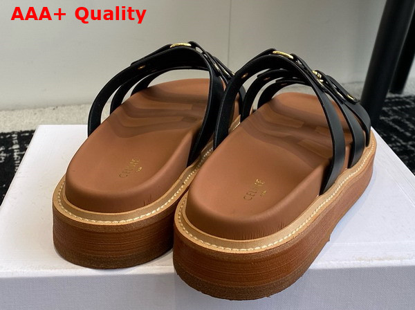 Celine Tippi Slide in Black Calfskin Replica