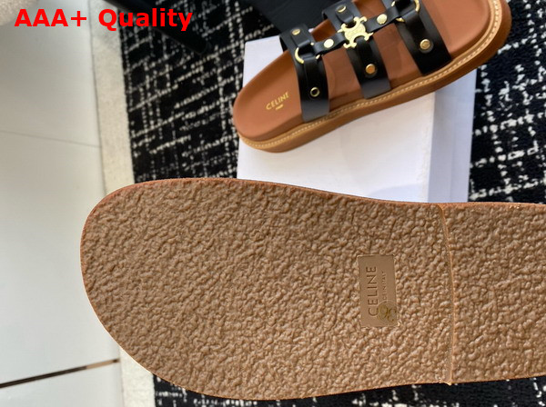 Celine Tippi Slide in Black Calfskin Replica
