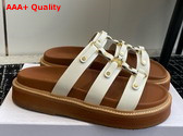 Celine Tippi Slide in White Calfskin Replica