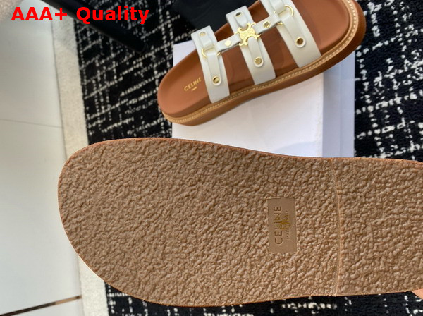 Celine Tippi Slide in White Calfskin Replica