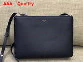 Celine Trio Bag Navy Blue Real Leather Replica