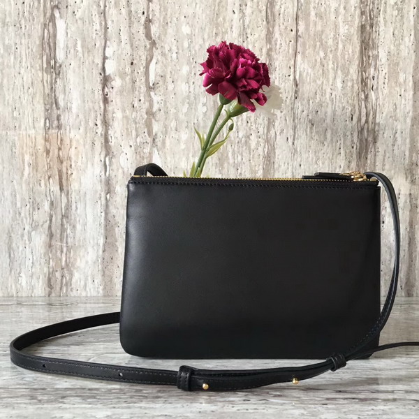 Celine Trio Bag in Black Calfskin Liege For Sale