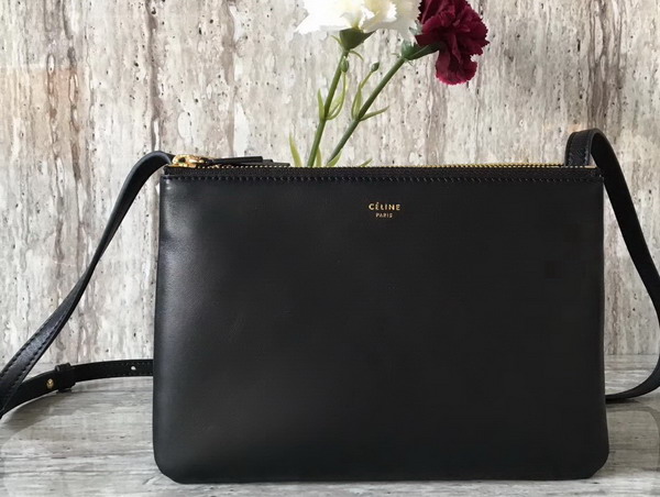 Celine Trio Bag in Black Calfskin Liege For Sale