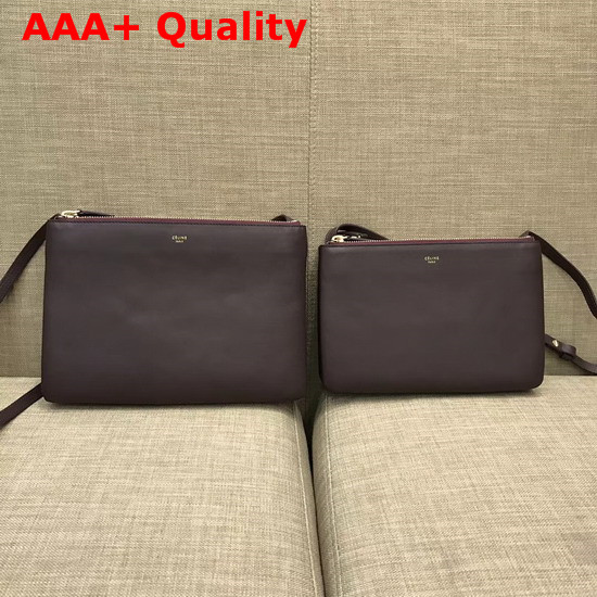 Celine Trio Bag in Burgundy Smooth Calf Leather Replica