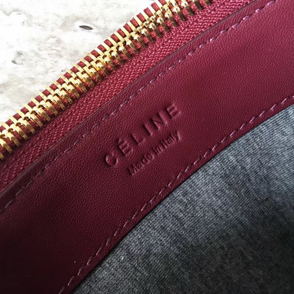 Celine Trio Bag in Dark Red Calfskin Liege For Sale