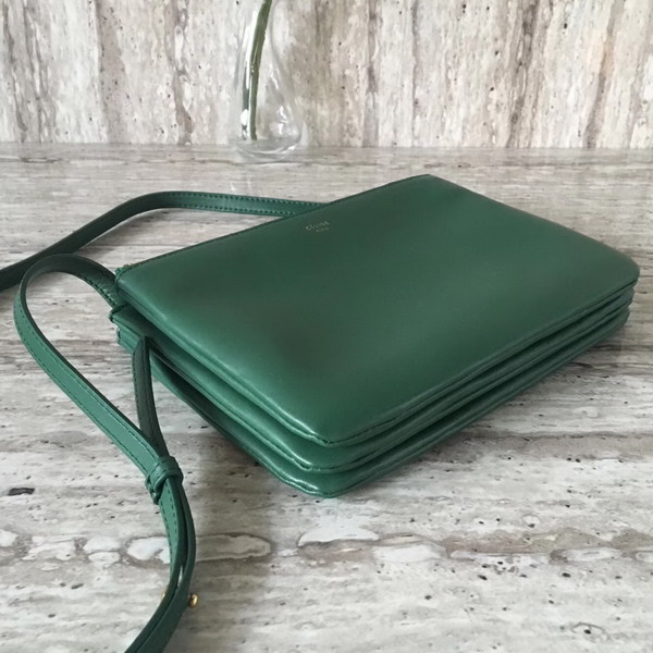Celine Trio Bag in Green Calfskin Liege For Sale