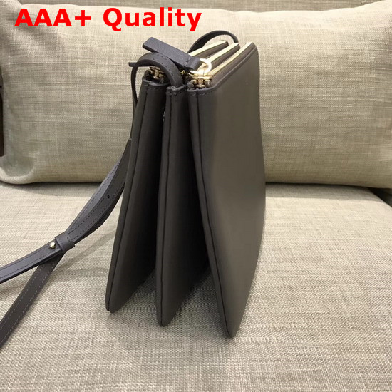 Celine Trio Bag in Grey Real Leather Replica