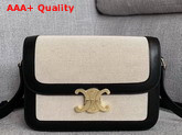 Celine Triomphe Bag in Textile and Natural Calfskin Black and White Replica