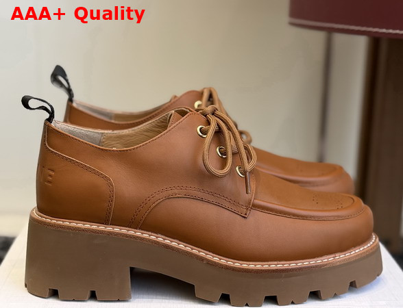 Celine Triomphe Derbies in Calfskin Toffee Replica